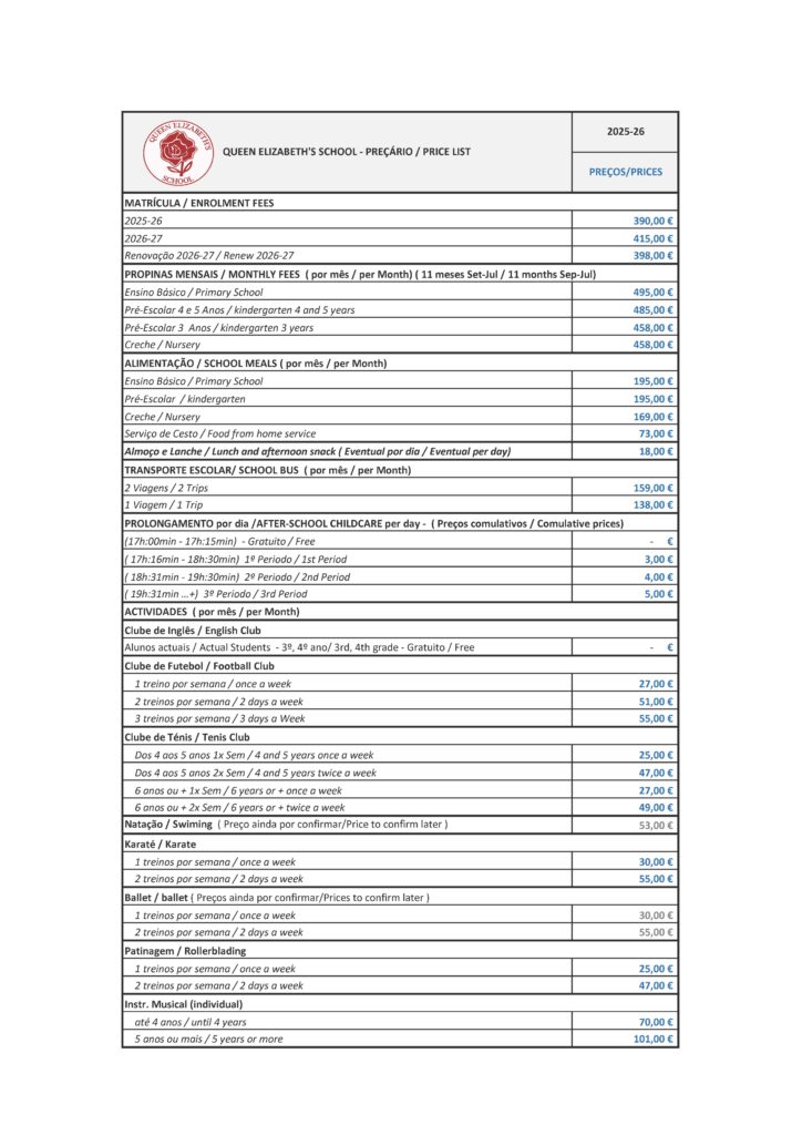 PREÇÁRIO/ PRICE   LIST